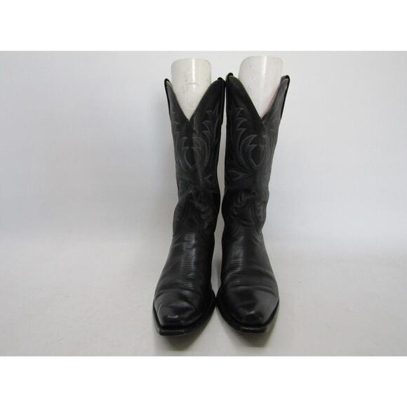 Young Guns Mens Size 8.5 EE Black Leather Cowboy Western Boots - Picture 5 of 11